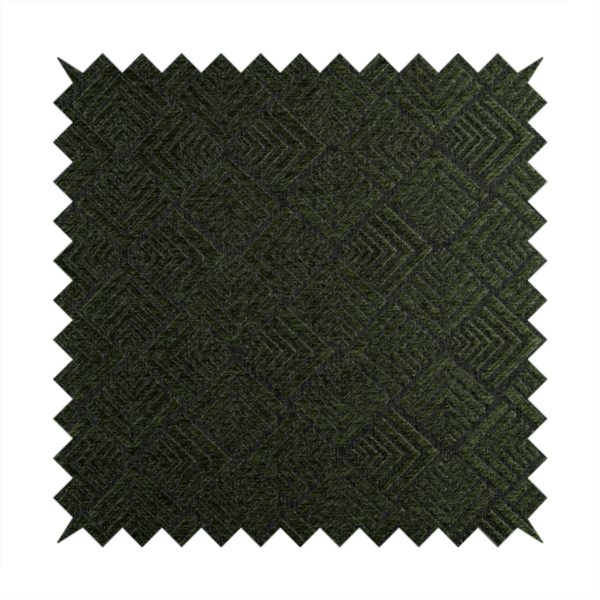 Bahija Geometric Uniformed Pattern Black Green Colour Upholstery Fabric CTR-2478