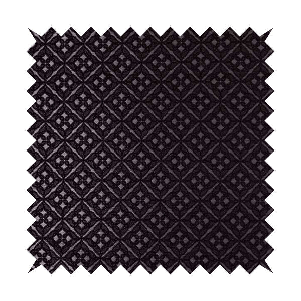 Azima Small Medallion Geometric Pattern Purple Silver Shine Upholstery Fabric JO-339